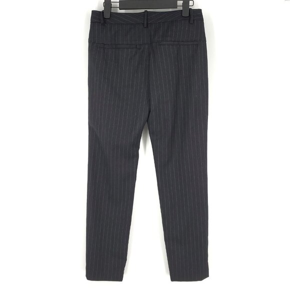 NWT Nili Lotan Tel Aviv Tapered Wool Pants Trousers Charcoal Pinstripe Size 0 - Picture 7 of 9